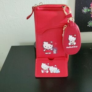 Hello Kitty Red Wallet and Keychain Set